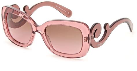 clear pink prada glasses.